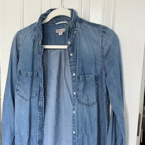 Merona Blue Denim Oversized Long Sleeve Shirt